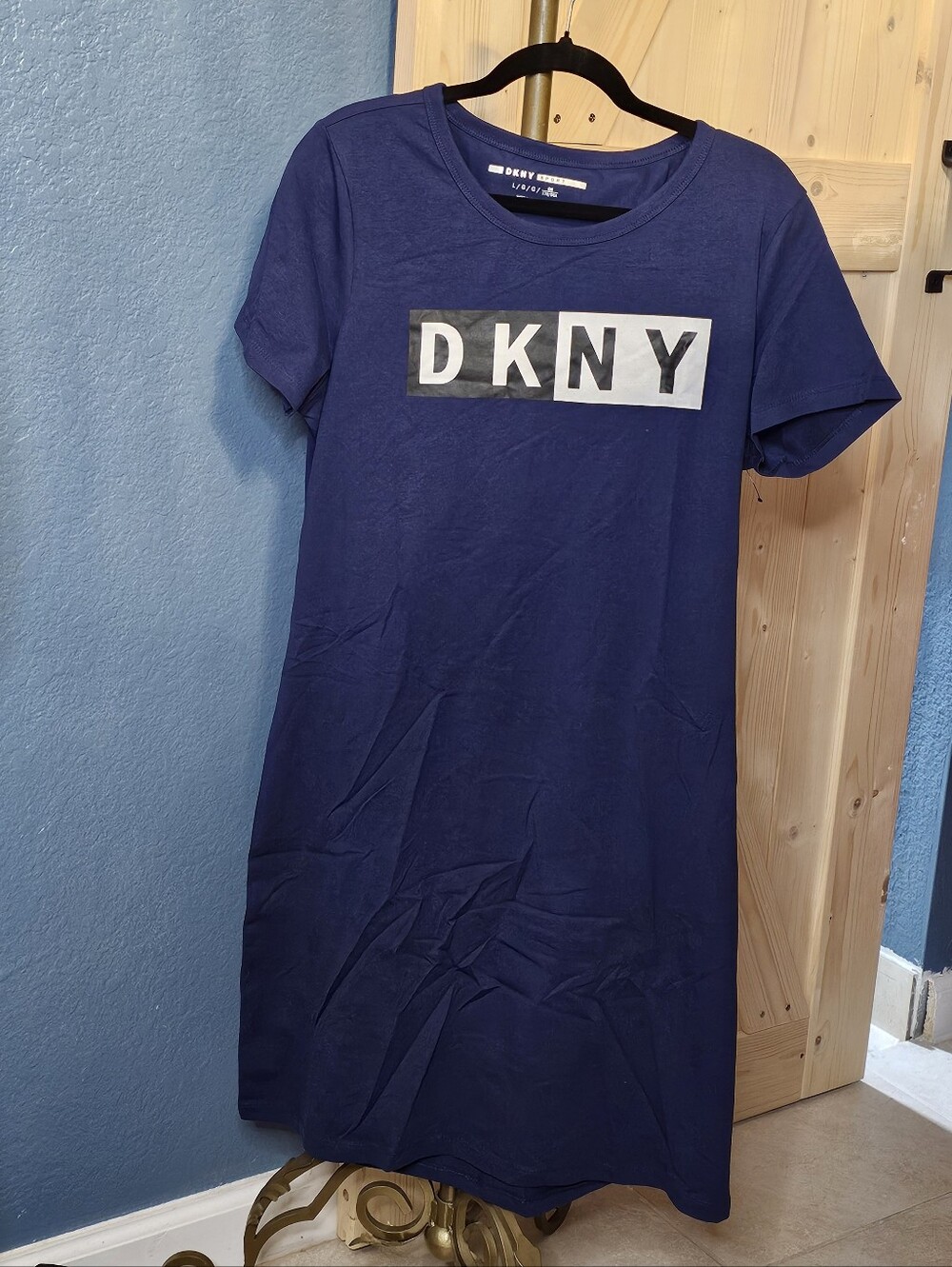 DKNY Navy Blue Logo T-Shirt Dress